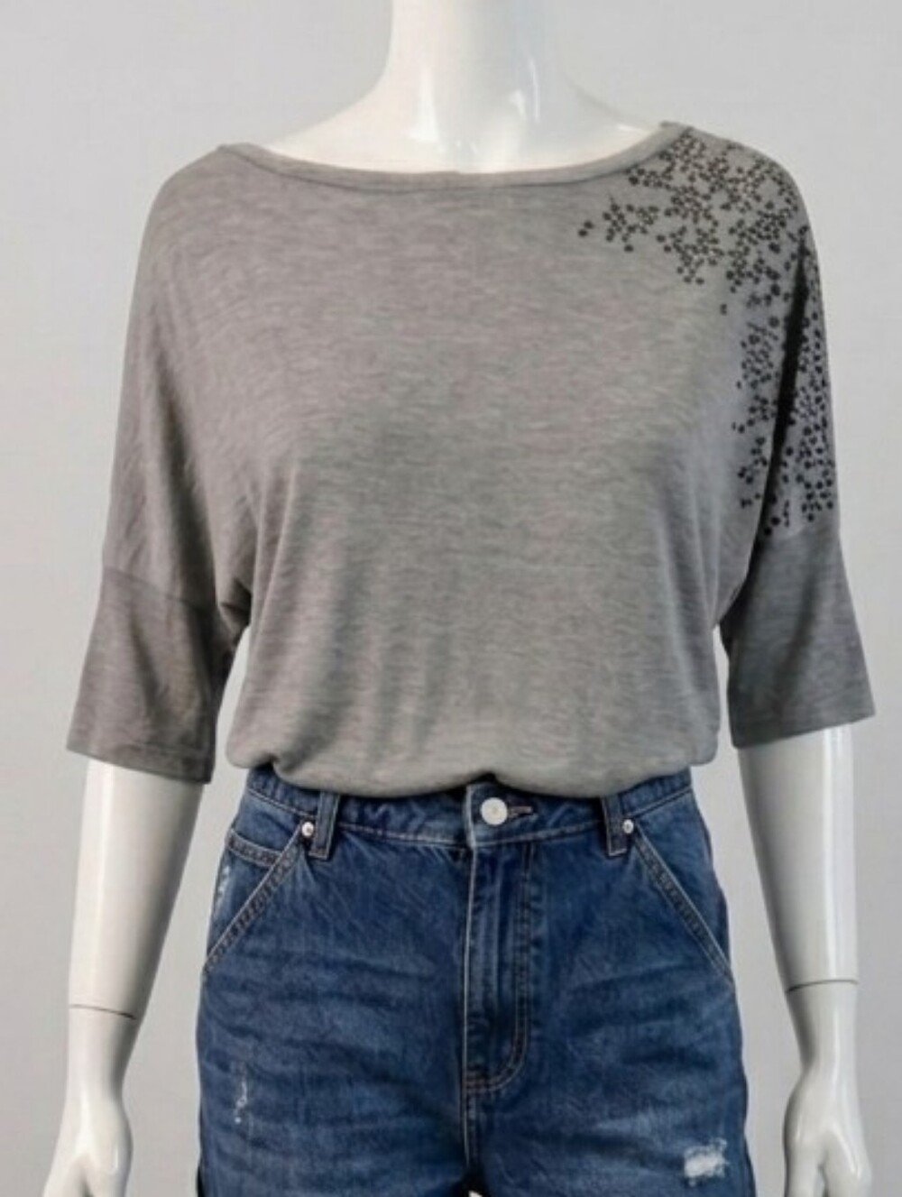 Escada Sport Gray Bat Sleeves with Stars T…